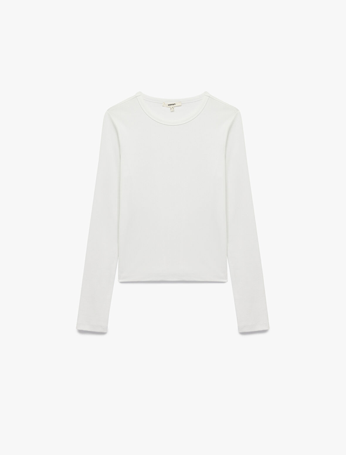 Pamuklu Slim Fit Uzun Kollu Bisiklet Yaka Basic Tişört