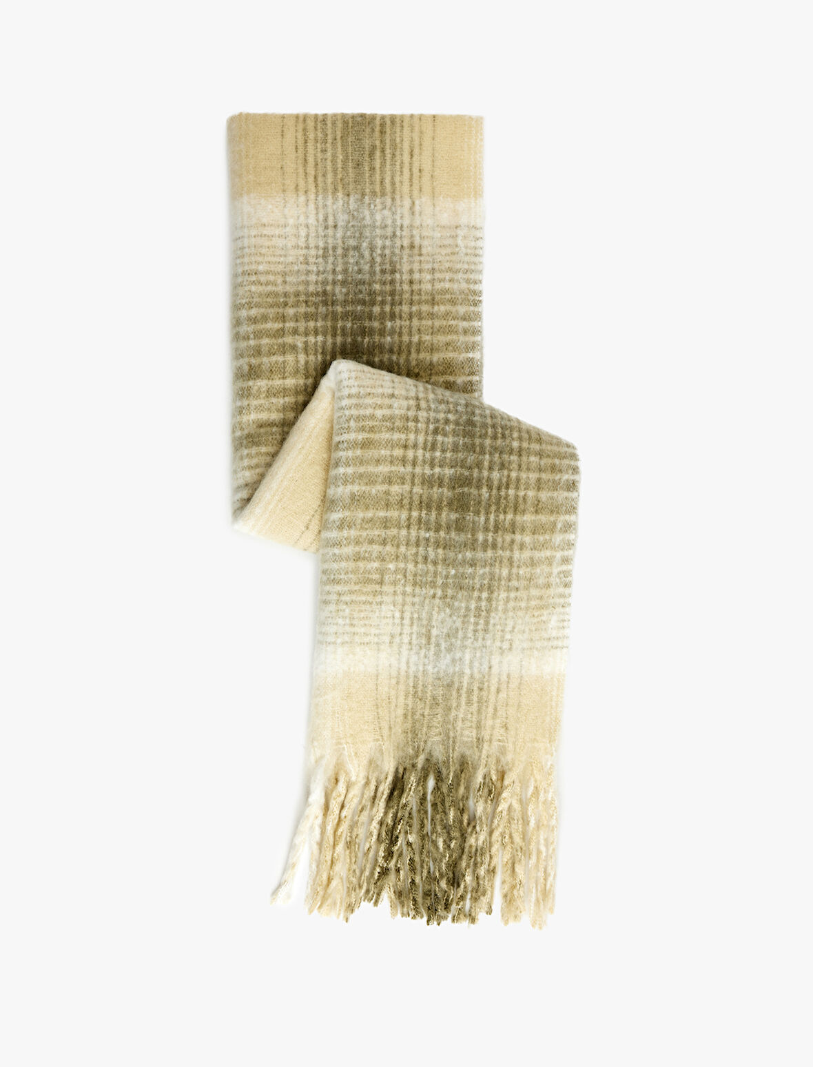 Desenli Püsküllü Uzun Atkı