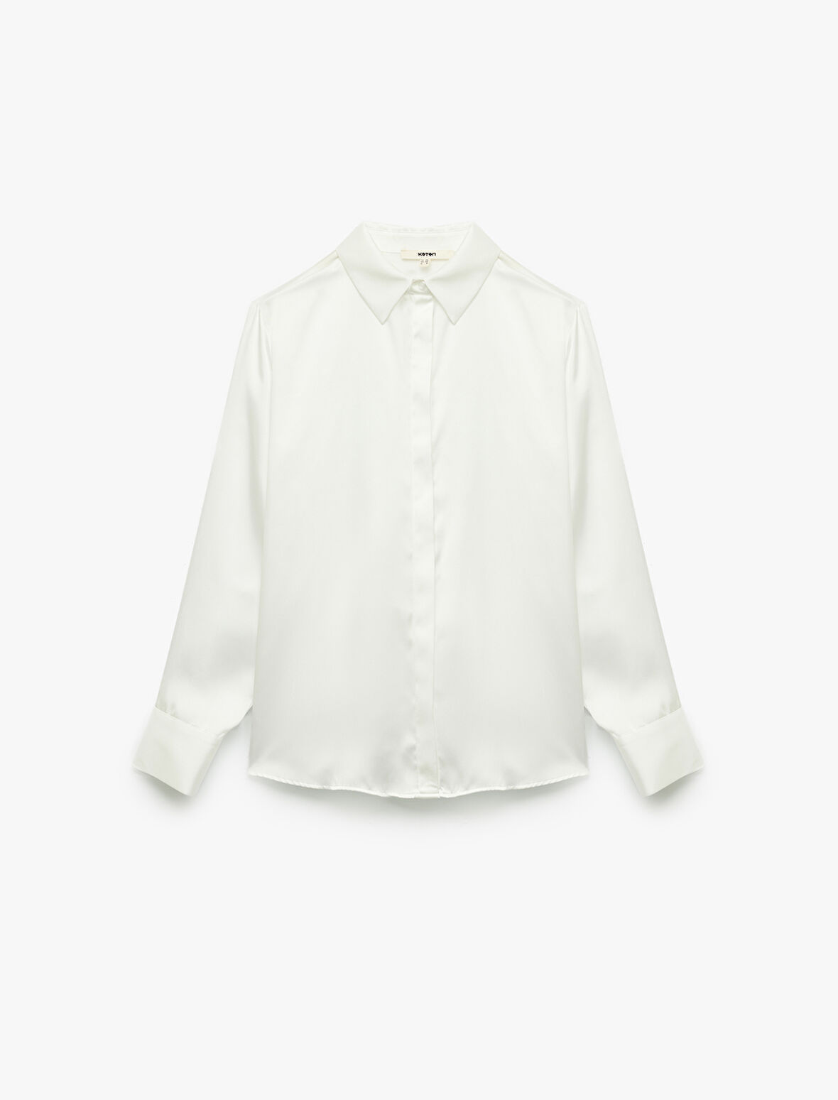 Regular Fit Uzun Kollu Klasik Yaka Saten Gömlek