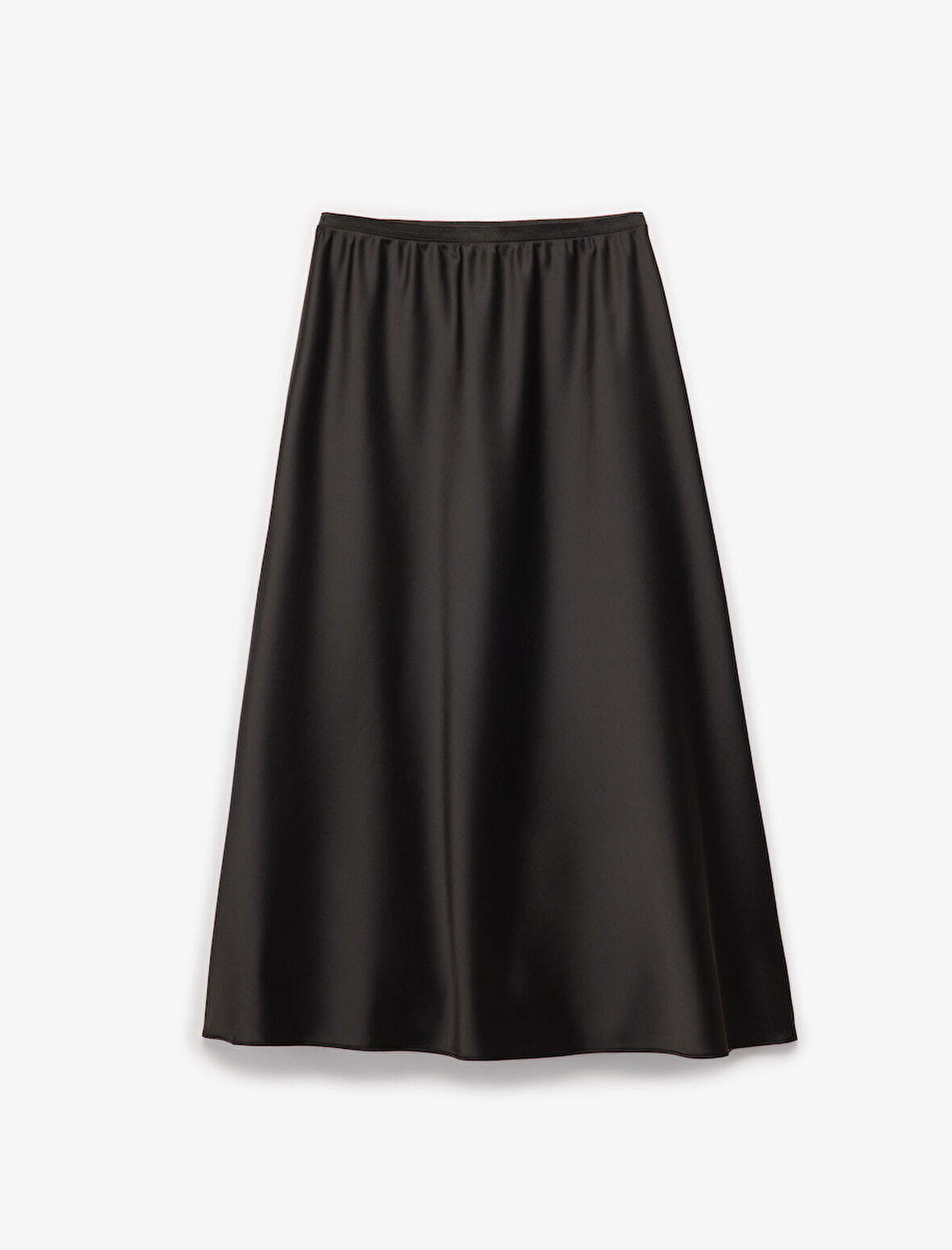 Standart Bel Regular Fit Saten Midi Etek