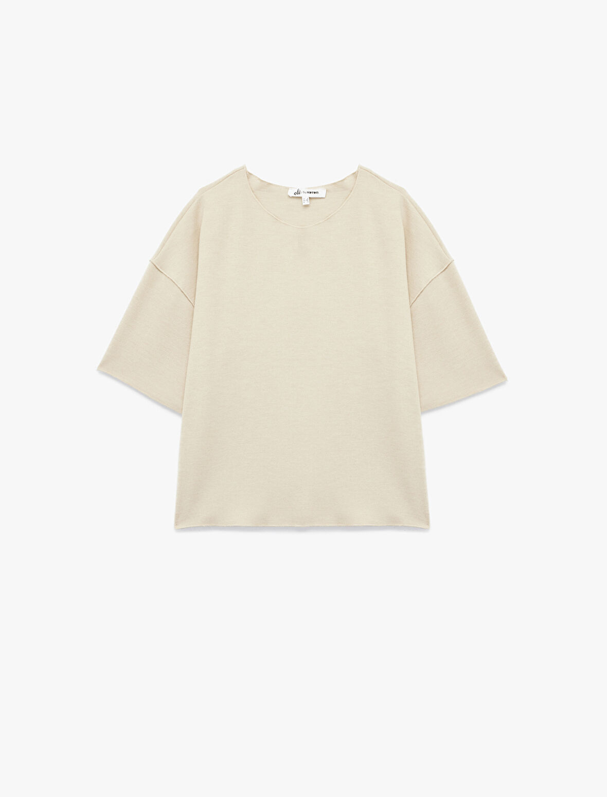 Kısa Kollu Bisiklet Yaka Basic Oversize Tişört