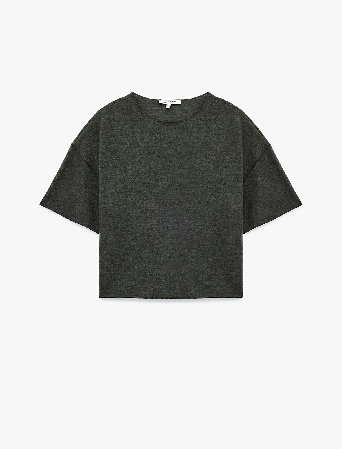 Kısa Kollu Bisiklet Yaka Basic Oversize Tişört