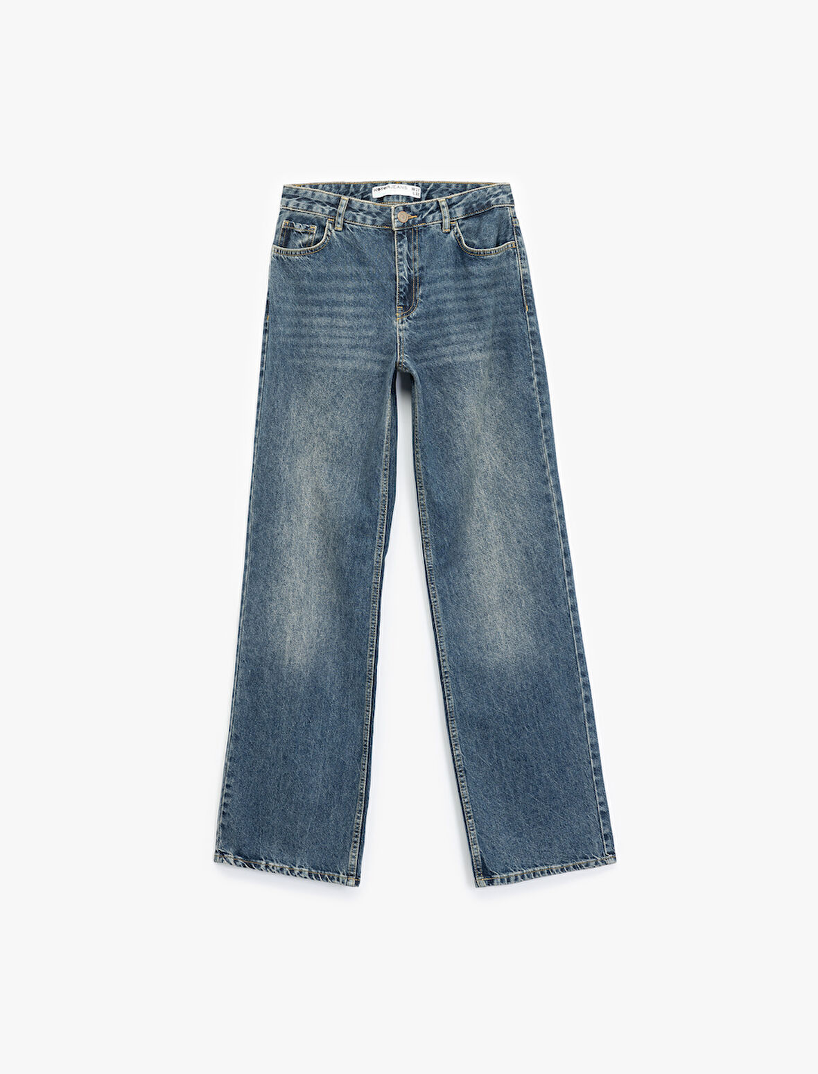 Pamuklu Düz Kesim Düz Paça Jean Pantolon - Straight Jeans