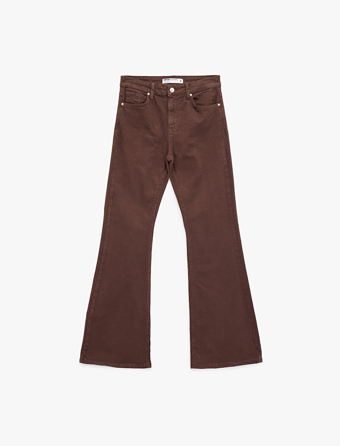 Yüksek Bel Dar Kalıp Pamuklu İspanyol Paça Jean Pantolon - Flare Jeans