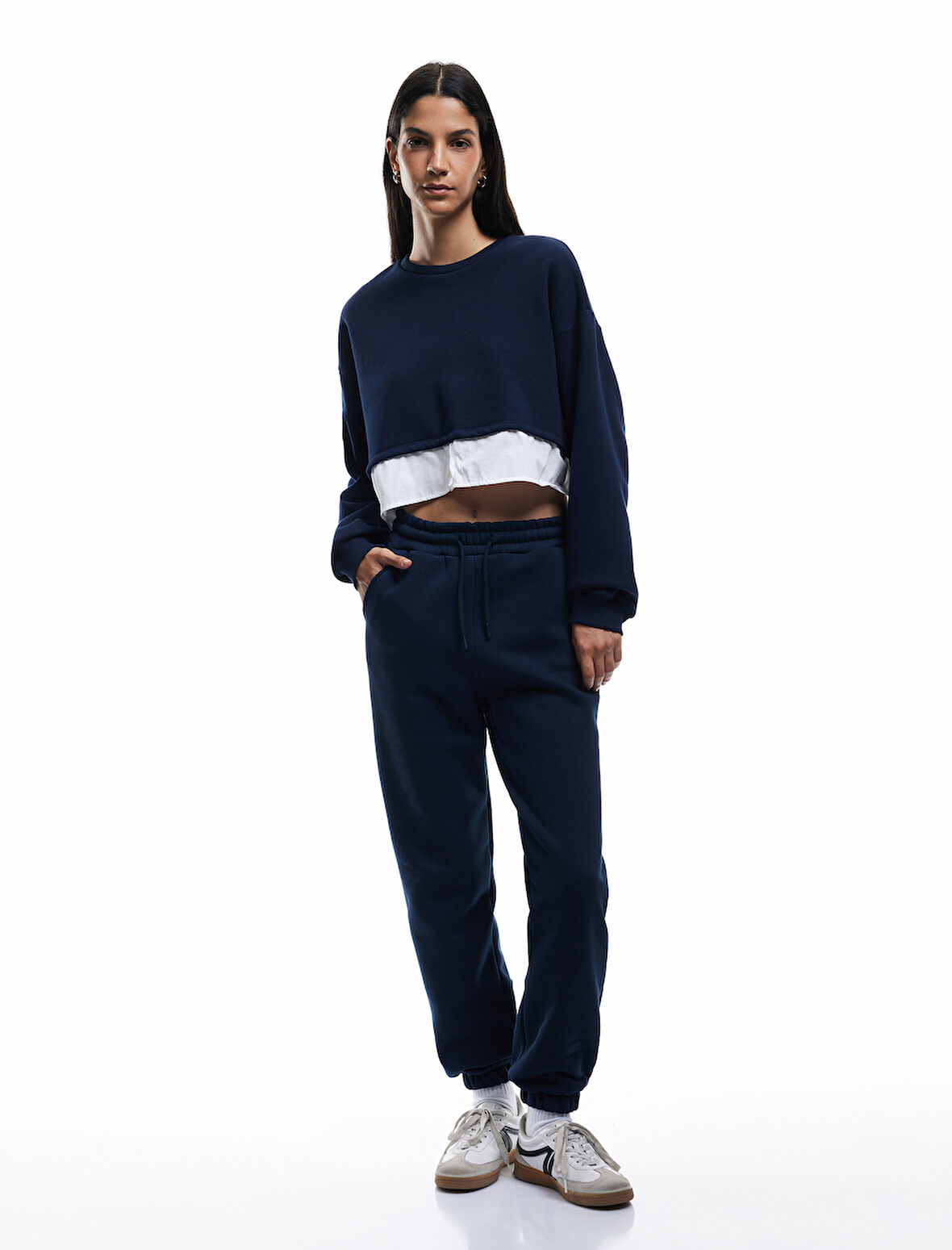 Şardonlu Cepli Beli Bağcıklı Rahat Kalıp Jogger Eşofman Altı