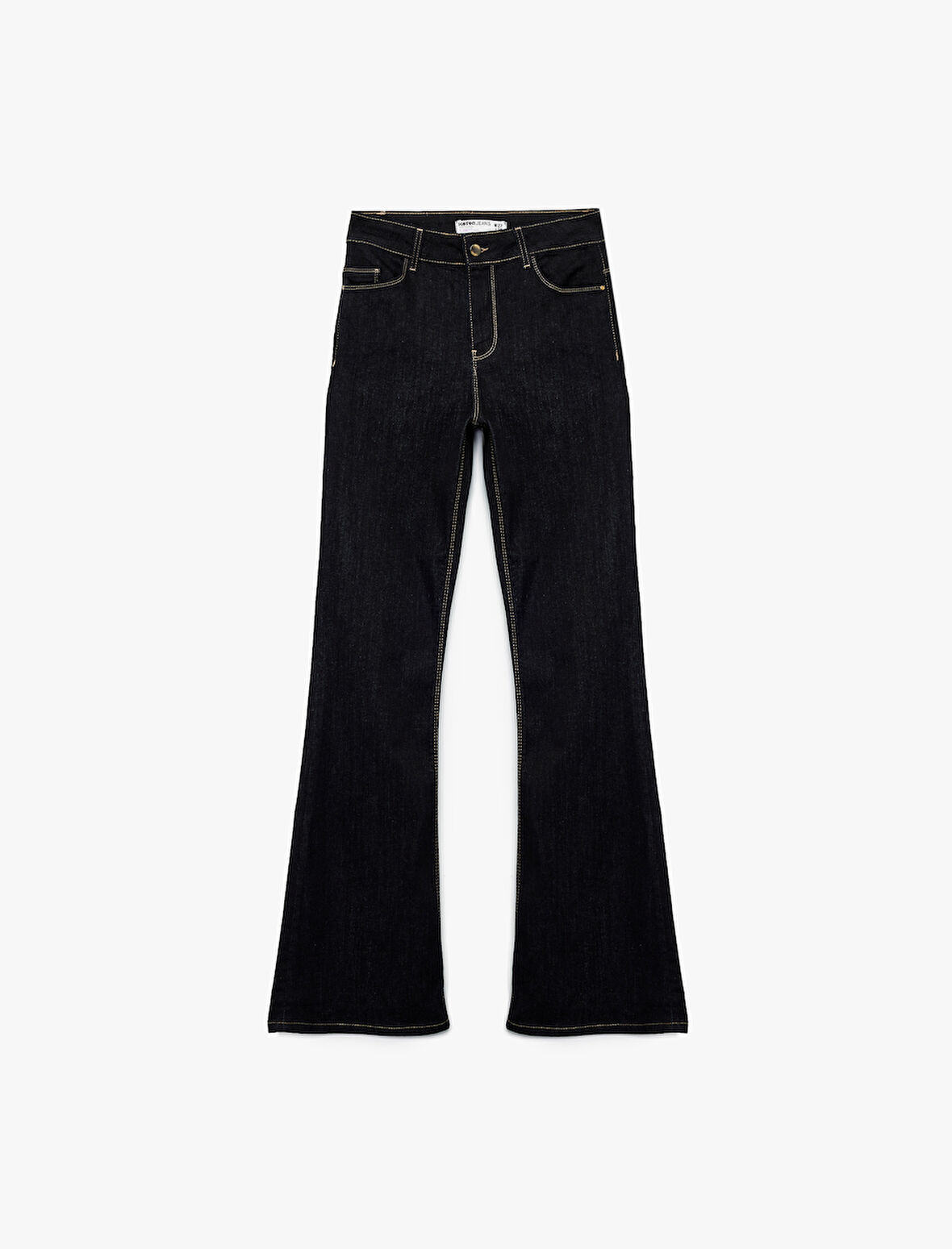 Koton X Melis Ağazat - Yüksek Bel Dar Kesim İspanyol Paça Jean Pantolon - Flare Jeans