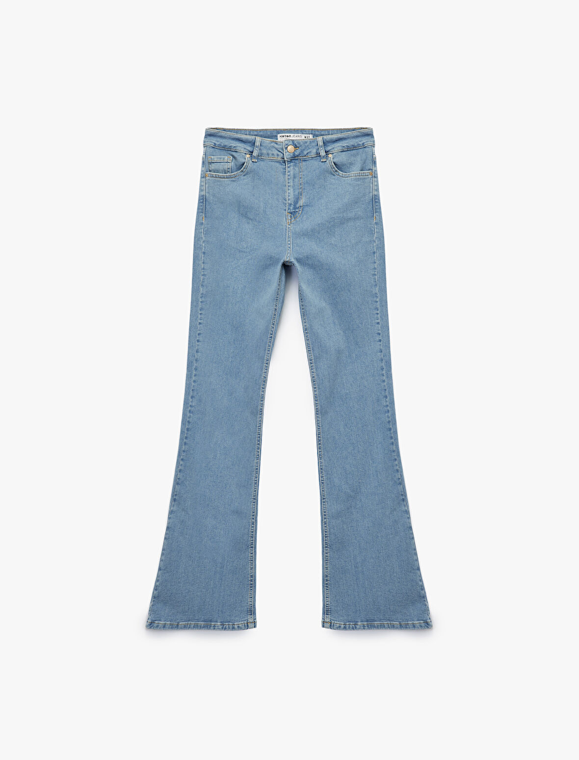 Dar Kalıp Pamuklu Yüksek Bel İspanyol Paça Jean Pantolon - Flare Jeans