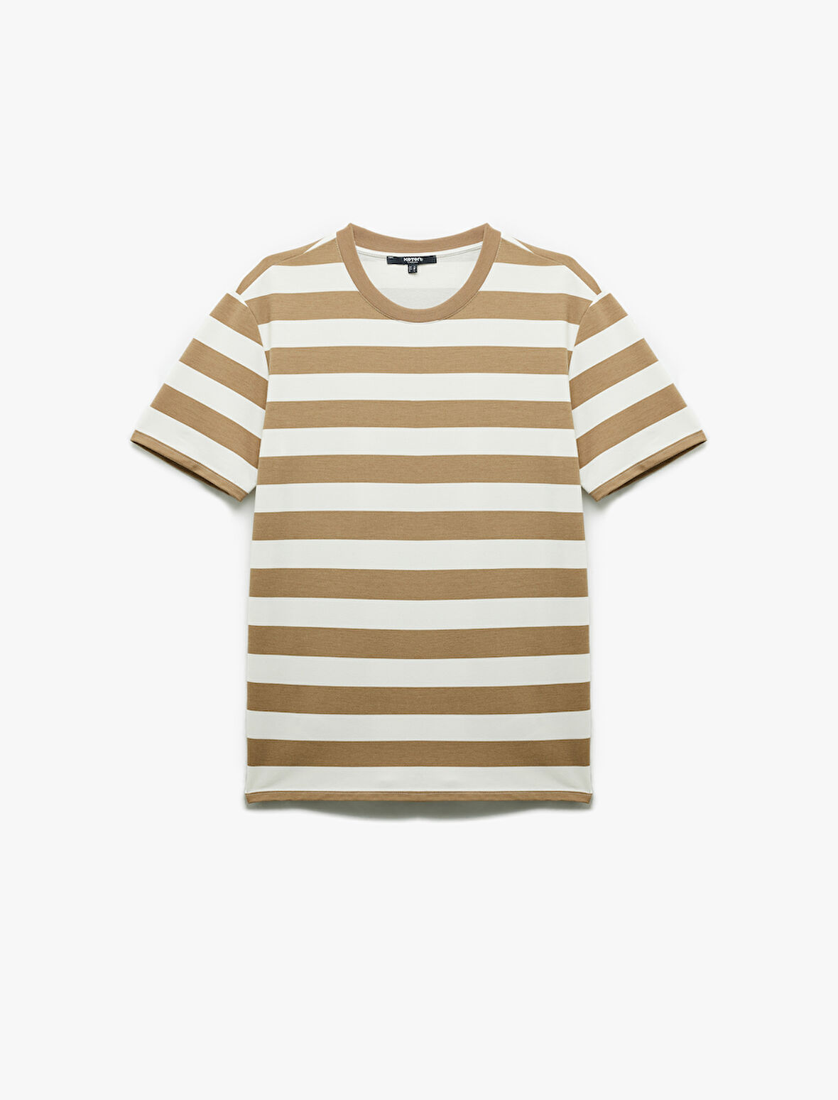 Regular Fit Kısa Kollu Tok Kumaş Çizgili Bisiklet Yaka Tişört