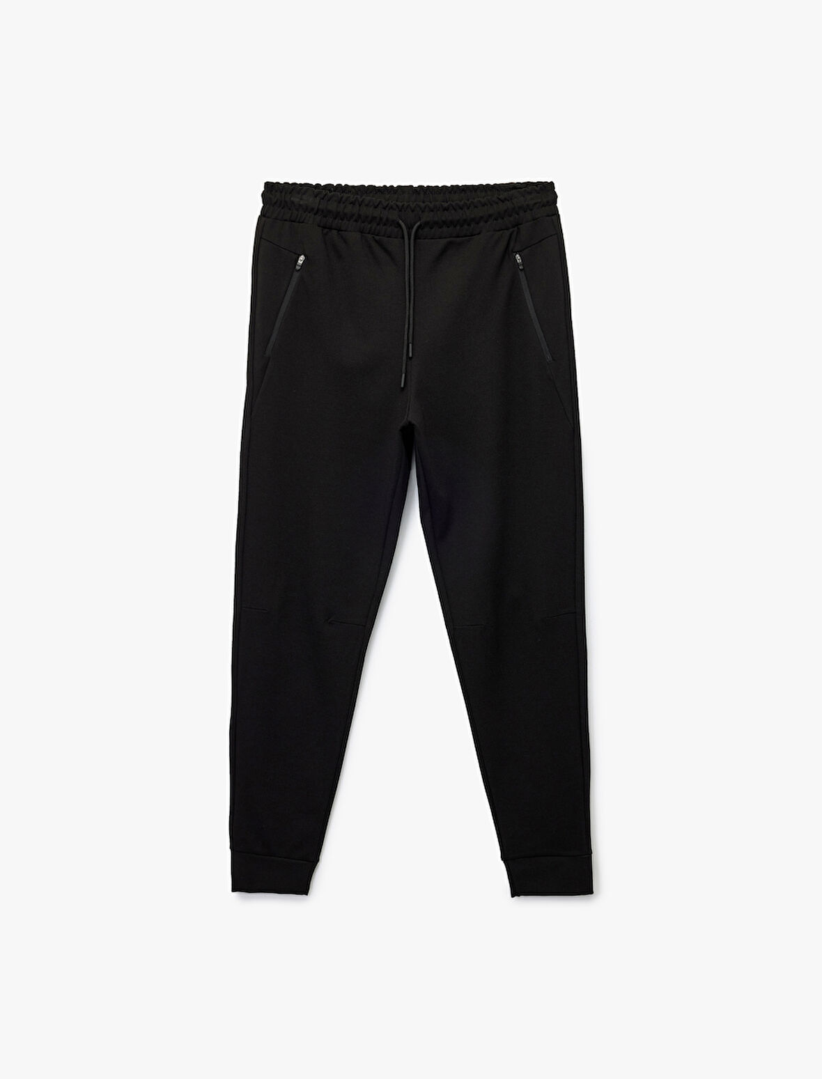 Fermuarlı Cepli Beli Bağcıklı Viskon Karışımlı Spor Jogger Eşofman Altı