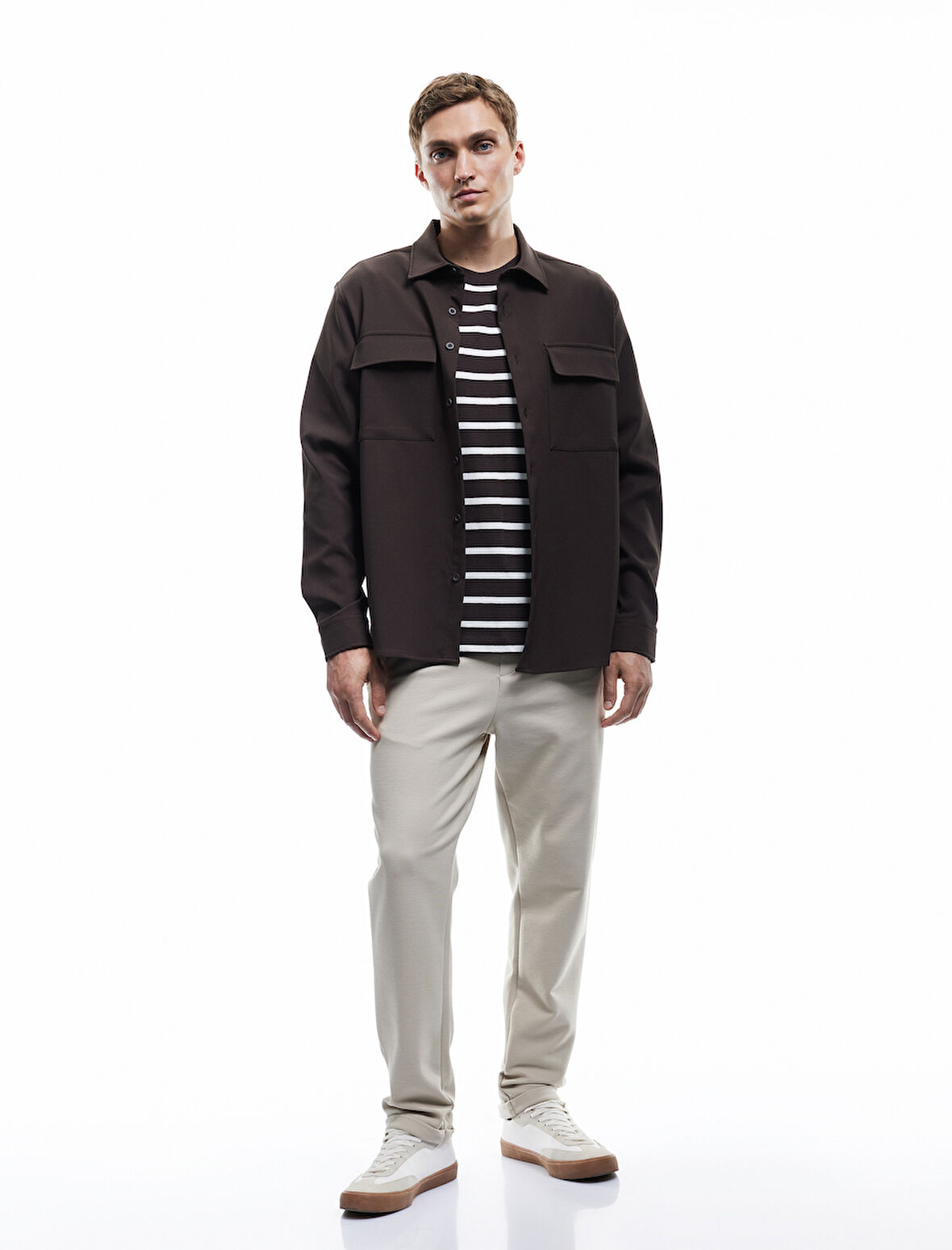 Cep Detaylı Katlamalı Paça Beli Bağcıklı Pantolon