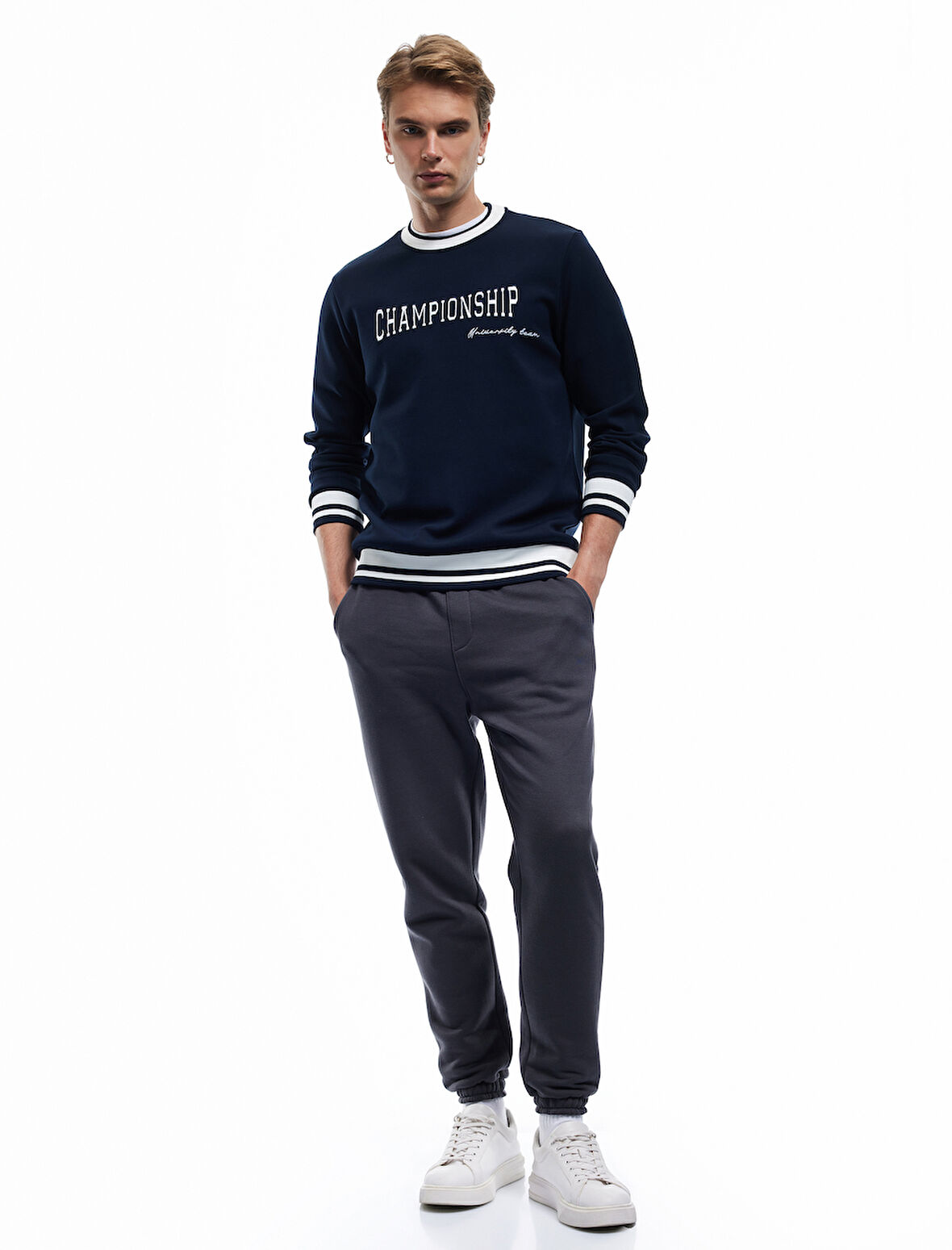 Beli Bağcıklı Şardonlu Cep Detaylı Jogger Eşofman Altı