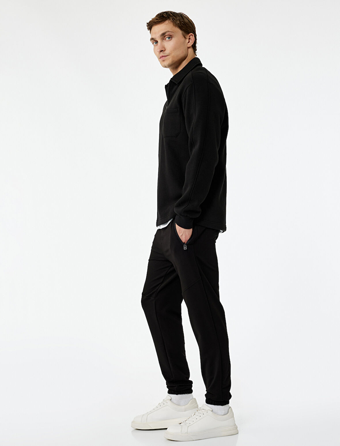 Pamuklu Fermuarlı Cepli Beli Bağcıklı Jogger Eşofman Altı