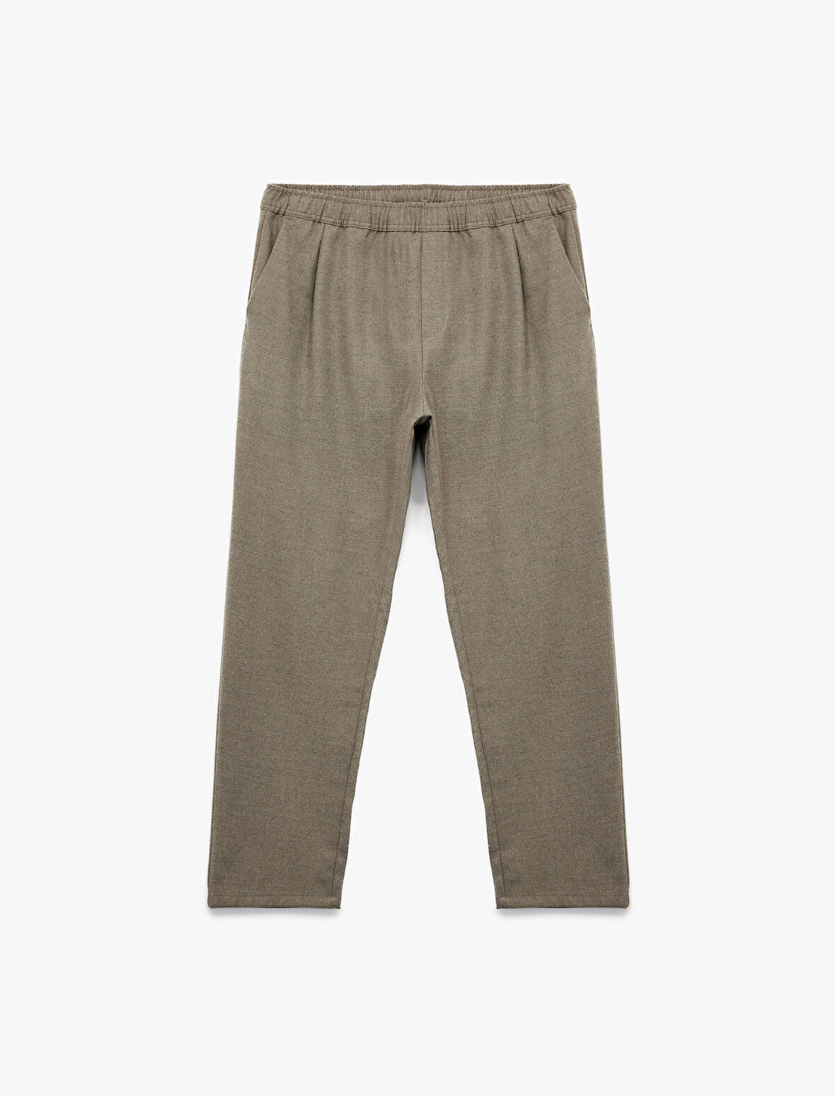 Cep Detaylı Viskon Karışımlı Beli Lastikli Pantolon