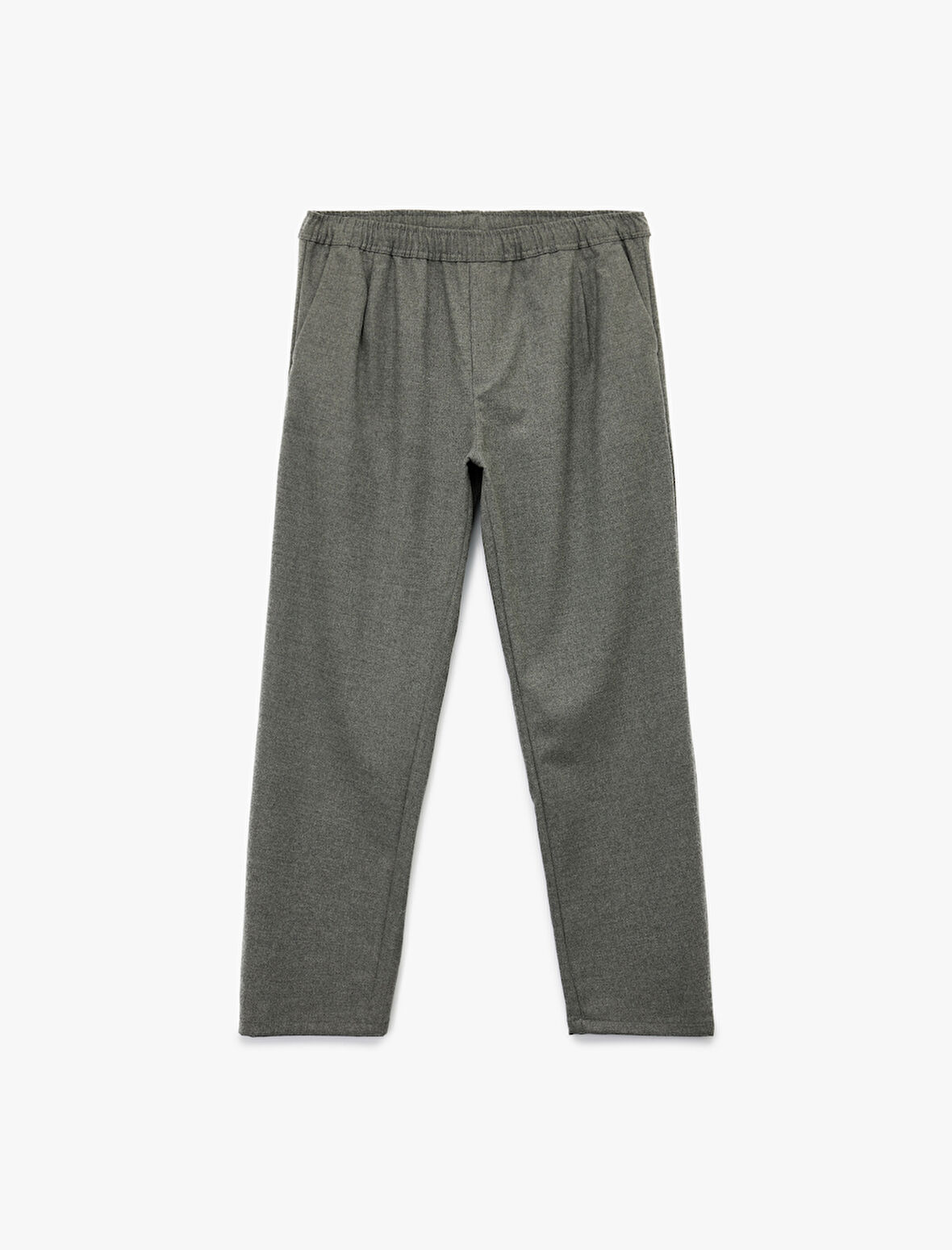 Cep Detaylı Viskon Karışımlı Beli Lastikli Pantolon