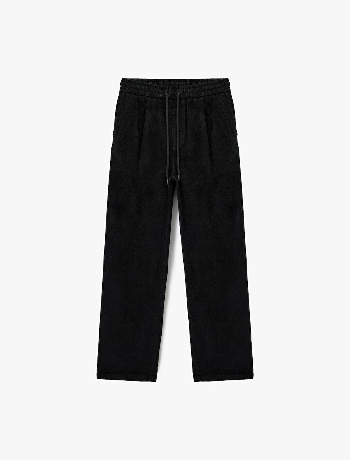 Pamuklu Cepli Bol Kalıp Beli Bağcıklı Kışlık Fitilli Kadife Pantolon