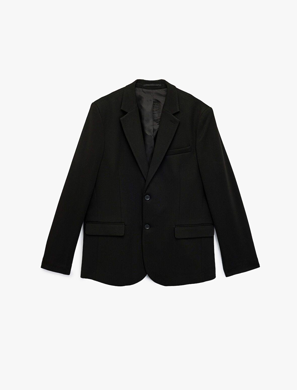 Slim Fit Kapaklı Cep Detaylı Uzun Kollu Mono Yaka Blazer Ceket