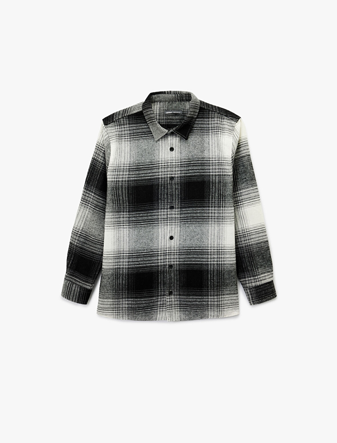 Regular Fit Uzun Kollu Desenli Klasik Yaka Oduncu Gömleği