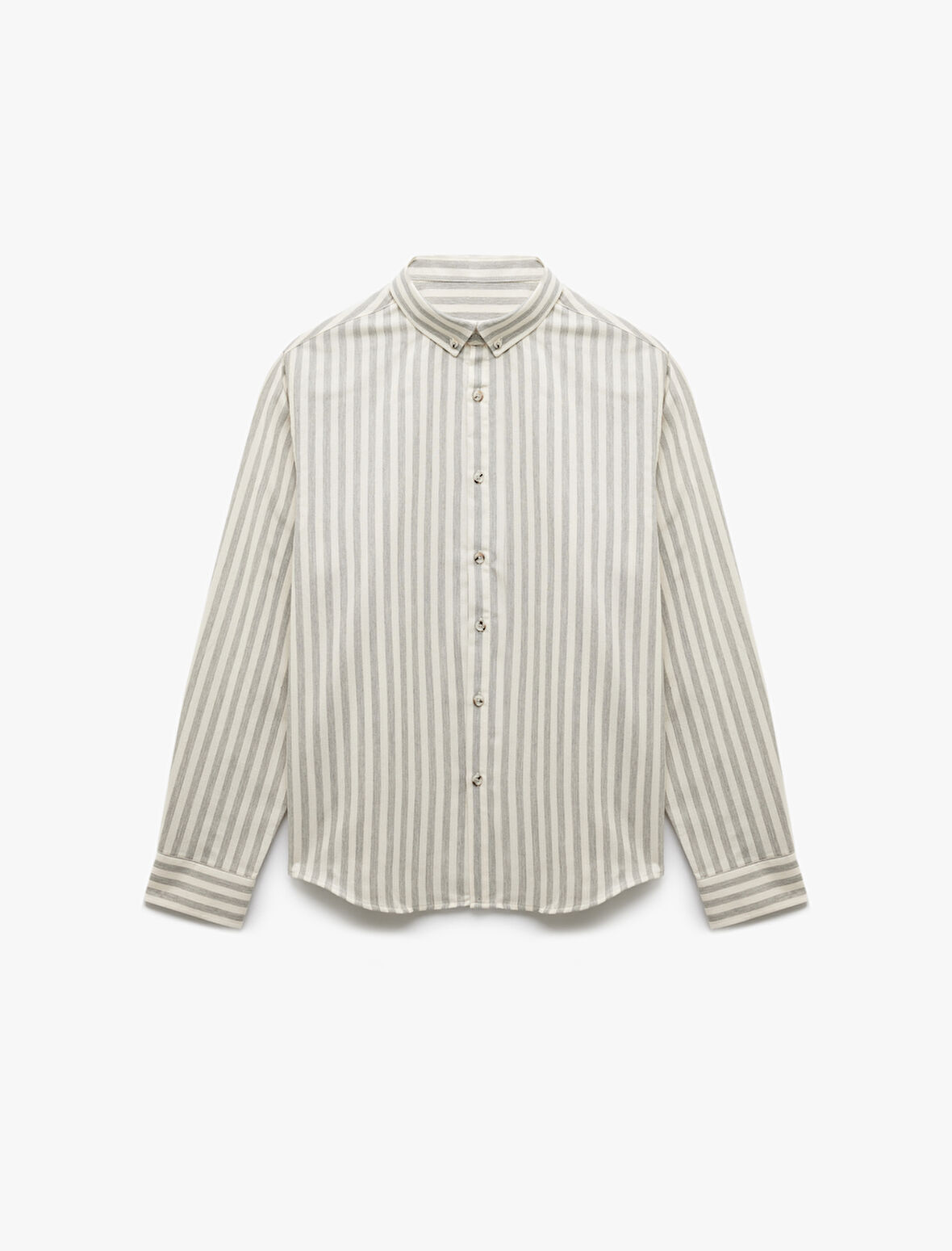 Regular Fit Düğmeli Klasik Yaka Uzun Kollu Gömlek