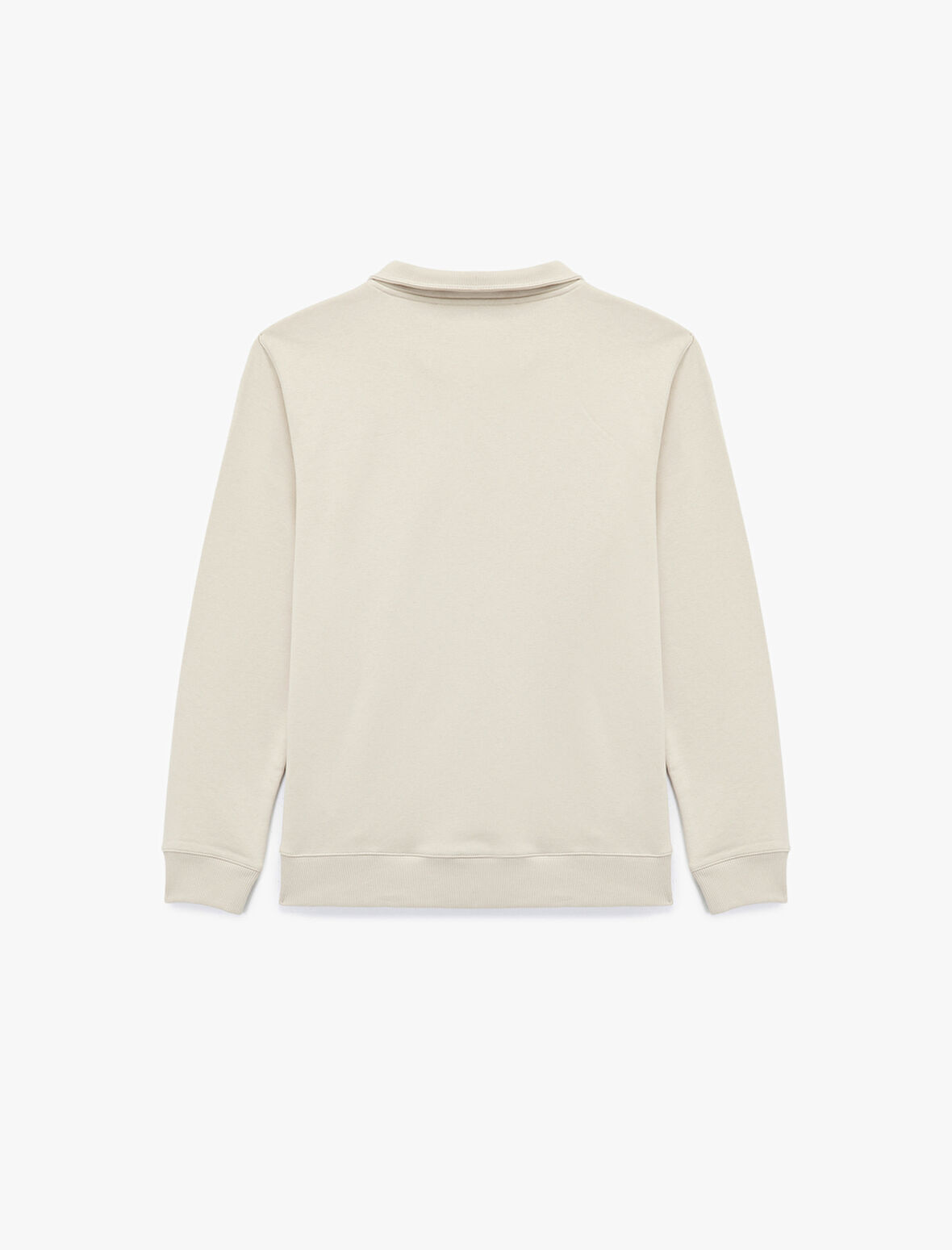 Uzun Kollu Şardonlu Basic Yarım Fermuarlı Sweatshirt