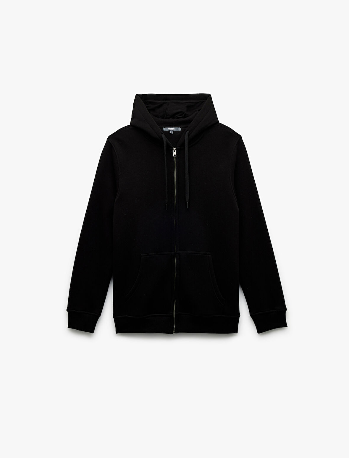 Uzun Kollu Şardonlu Fermuarlı Kanguru Cepli Sweatshirt