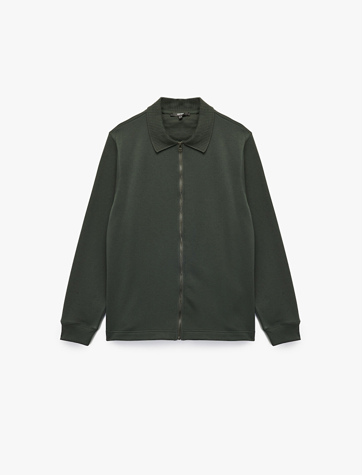 Regular Fit Uzun Kollu Şardonlu Fermuarlı Hırka