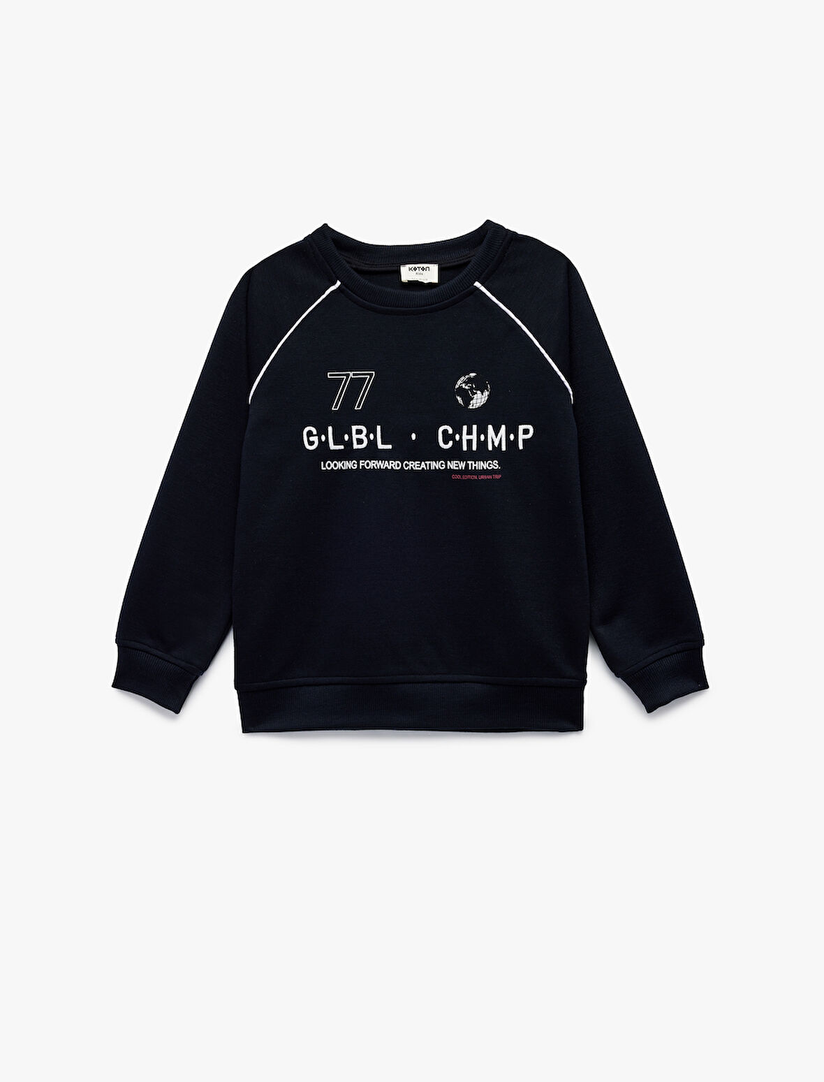 Uzun Reglan Kol Bisiklet Yaka Oversize Baskılı Sweatshirt