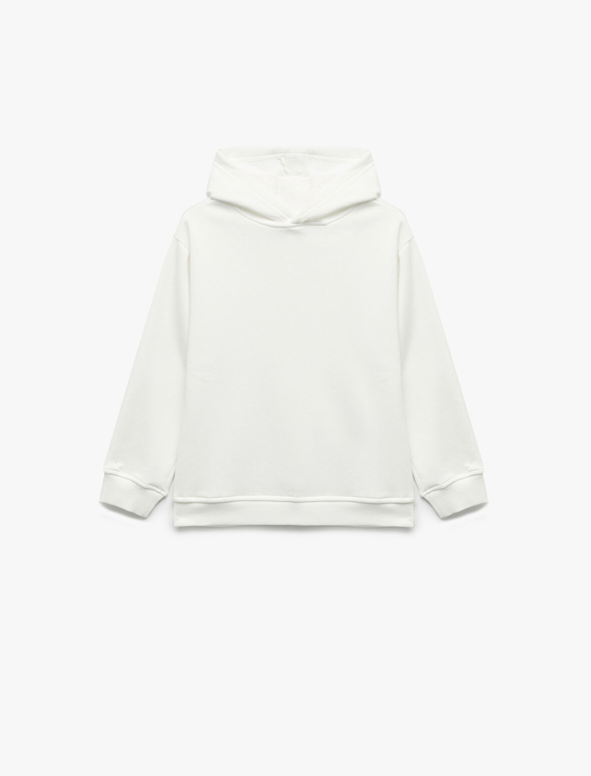 Oversize Şardonlu Uzun Kollu Basic Kapşonlu Sweatshirt