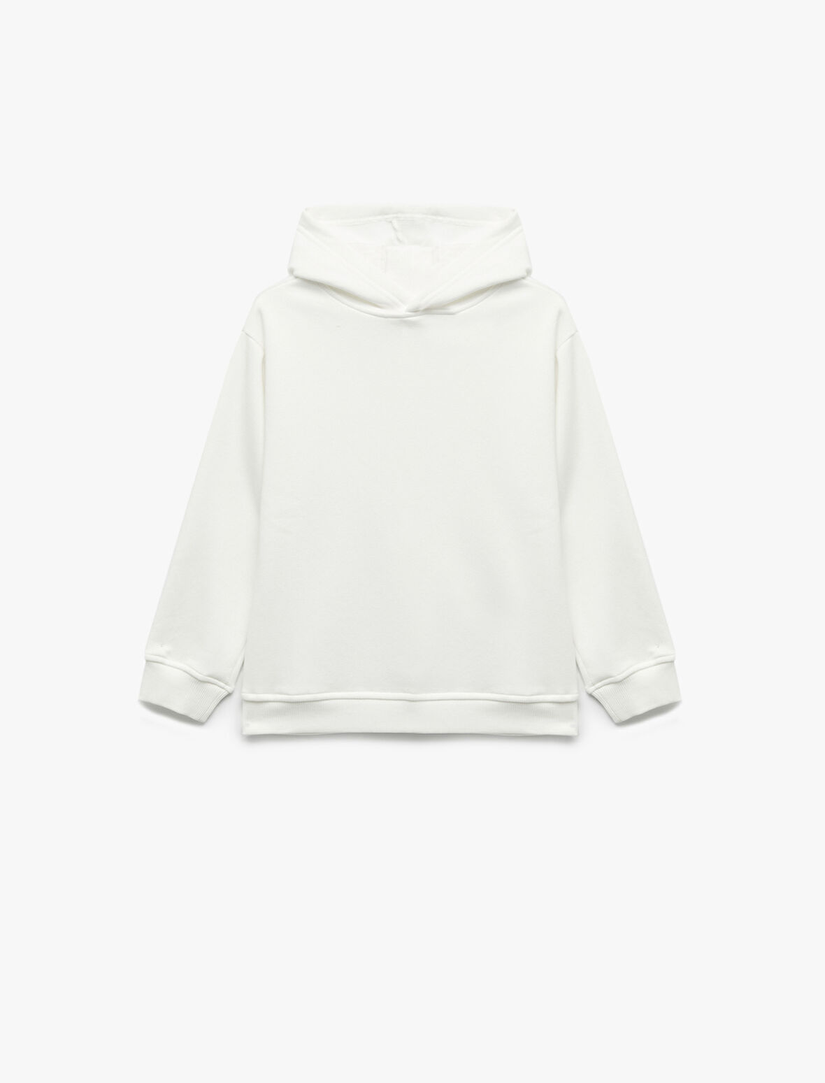 Oversize Şardonlu Uzun Kollu Basic Kapşonlu Sweatshirt