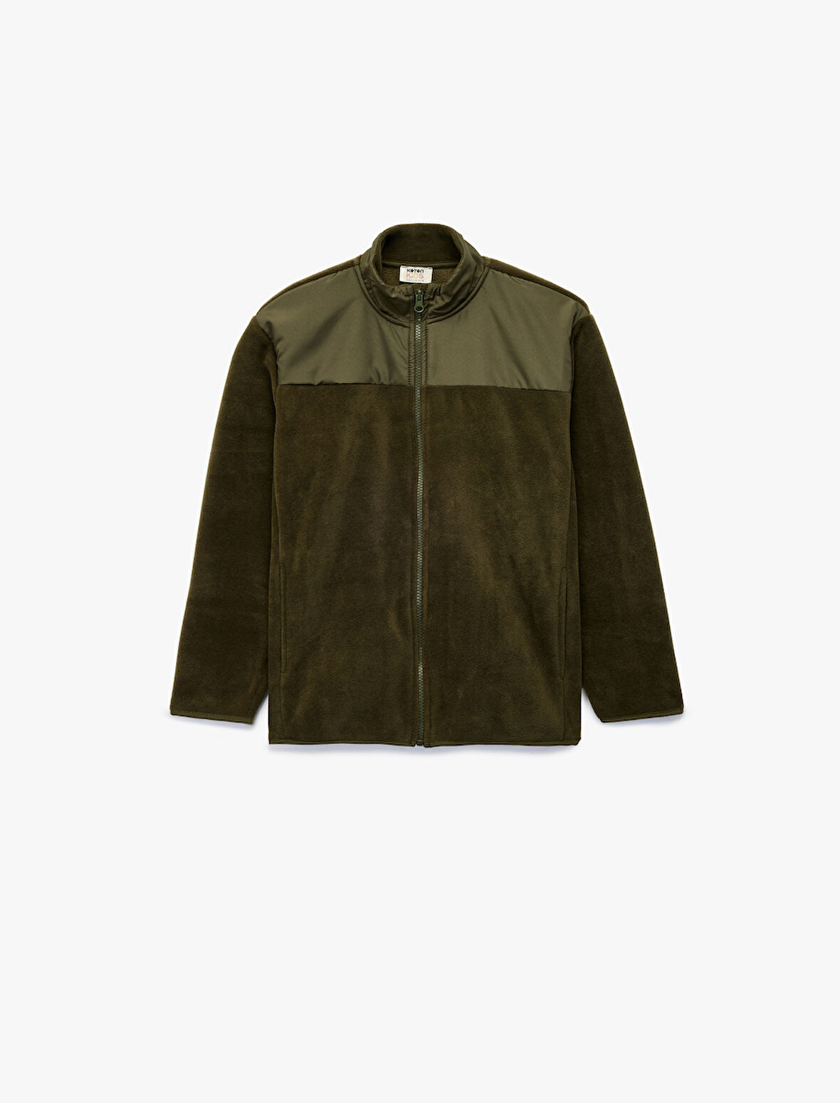 Fermuarlı Uzun Kollu Dik Yaka Polar Sweatshirt