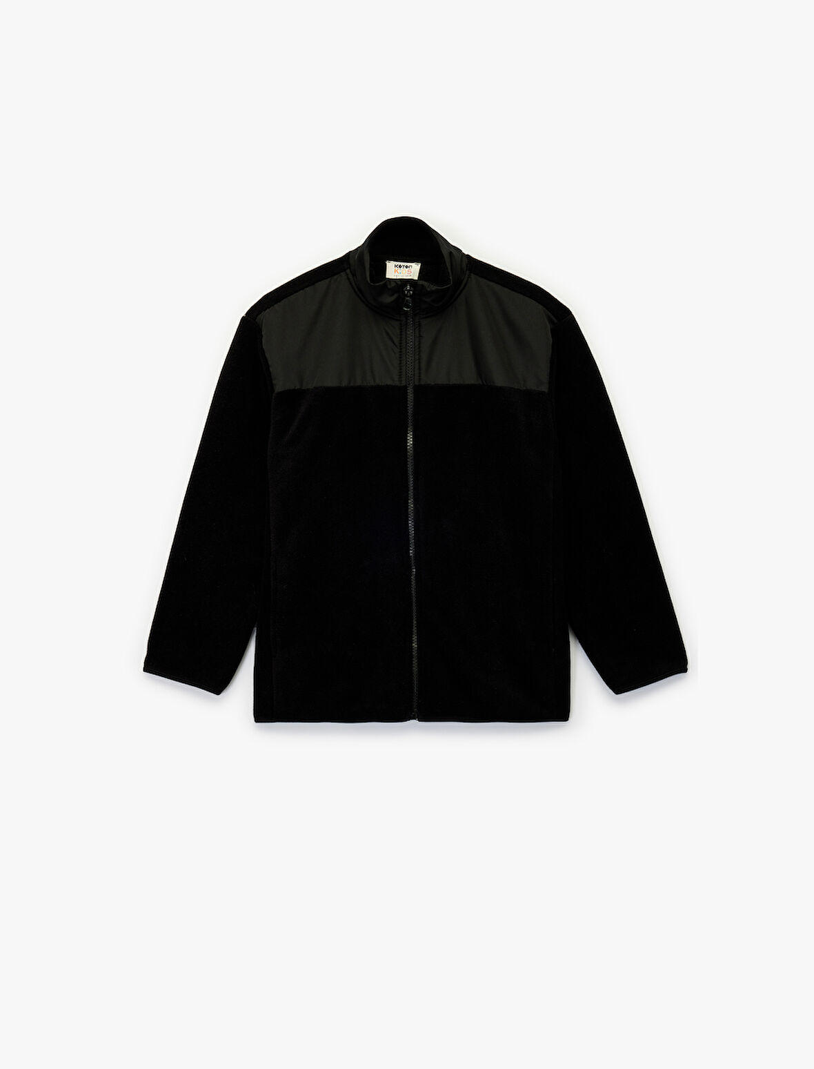 Fermuarlı Uzun Kollu Dik Yaka Polar Sweatshirt