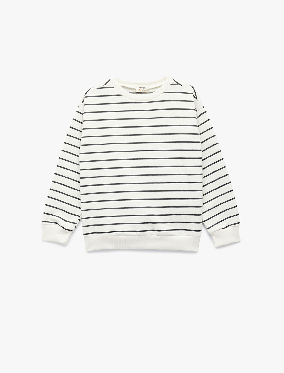 Uzun Kollu Bisiklet Yaka Pamuklu Şardonlu Oversize Sweatshirt