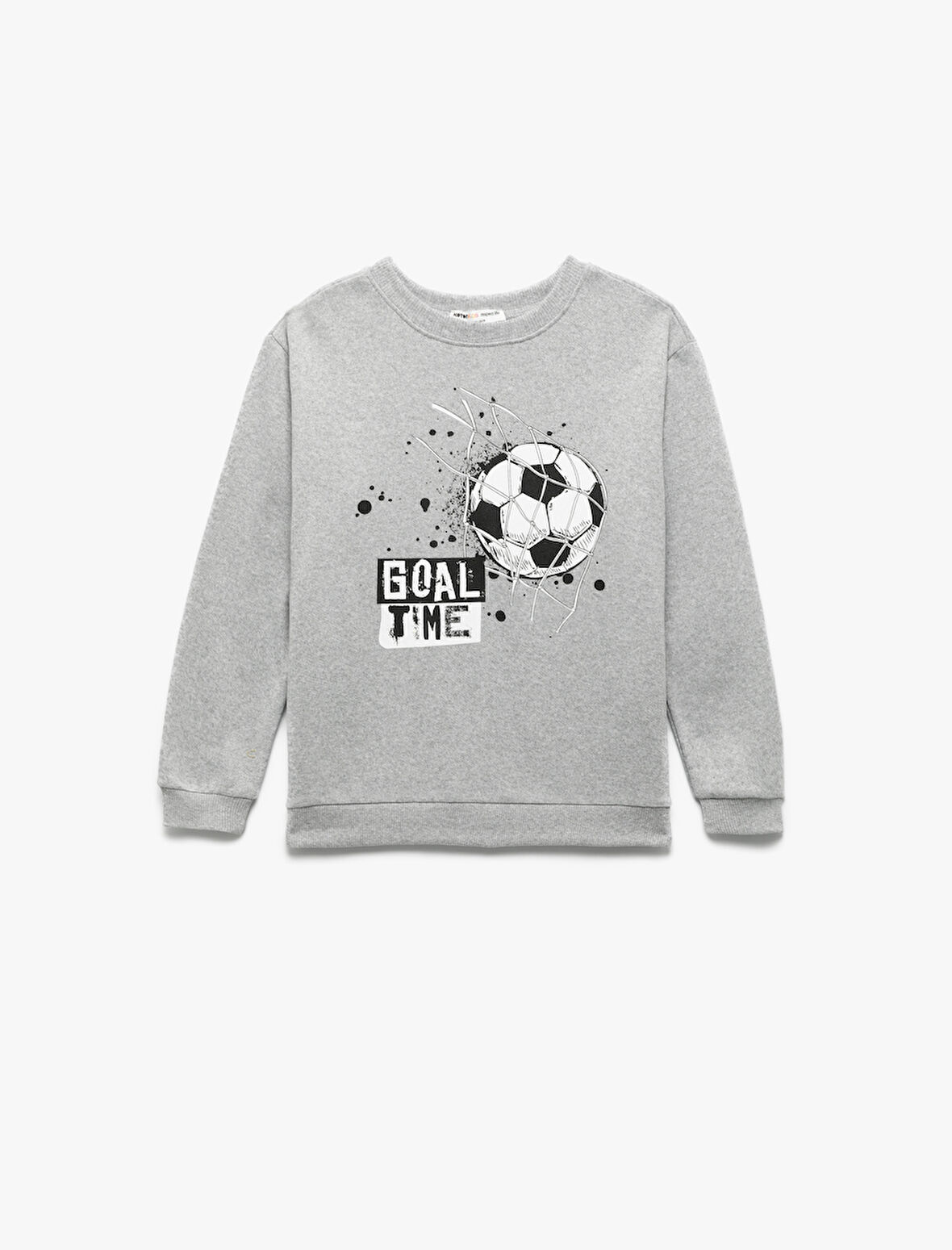 Uzun Kollu Bisiklet Yaka Baskılı Sweatshirt