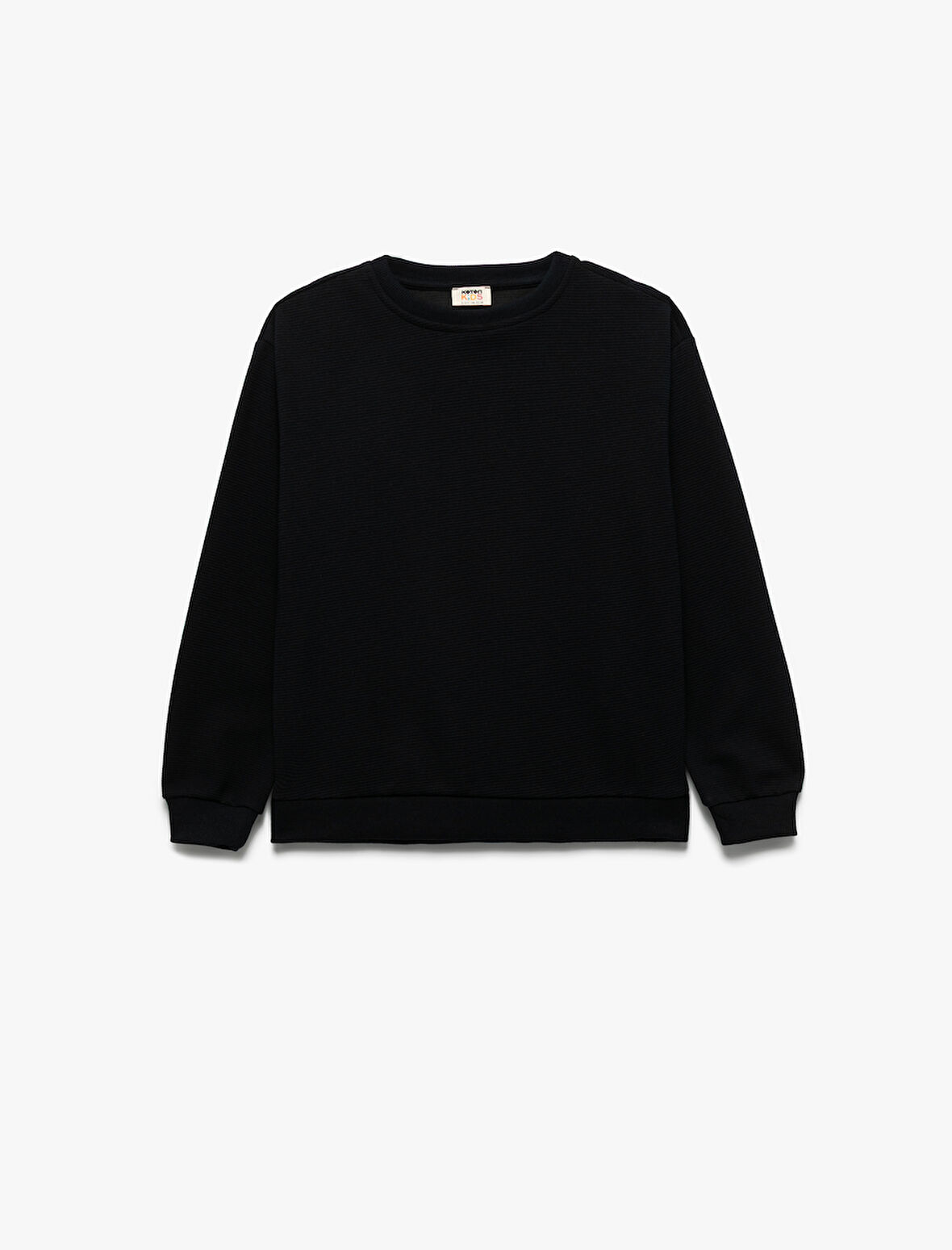 Uzun Kollu Bisiklet Yaka Şardonlu Basic Sweatshirt