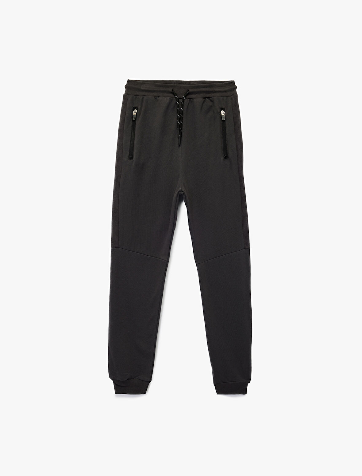 Fermuar Detaylı Pamuklu Beli Bağlamalı Basic Eşofman Altı 