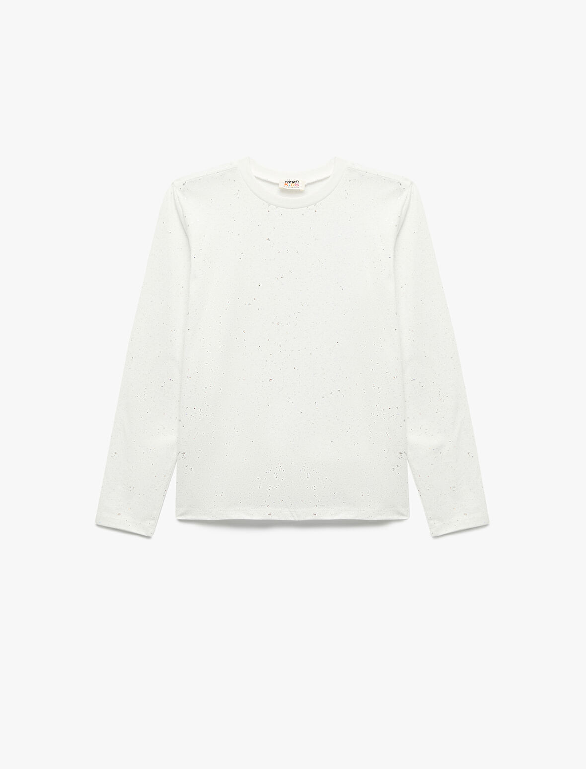 Uzun Kollu Bisiklet Yaka Sim Detaylı Pamuklu Tişört