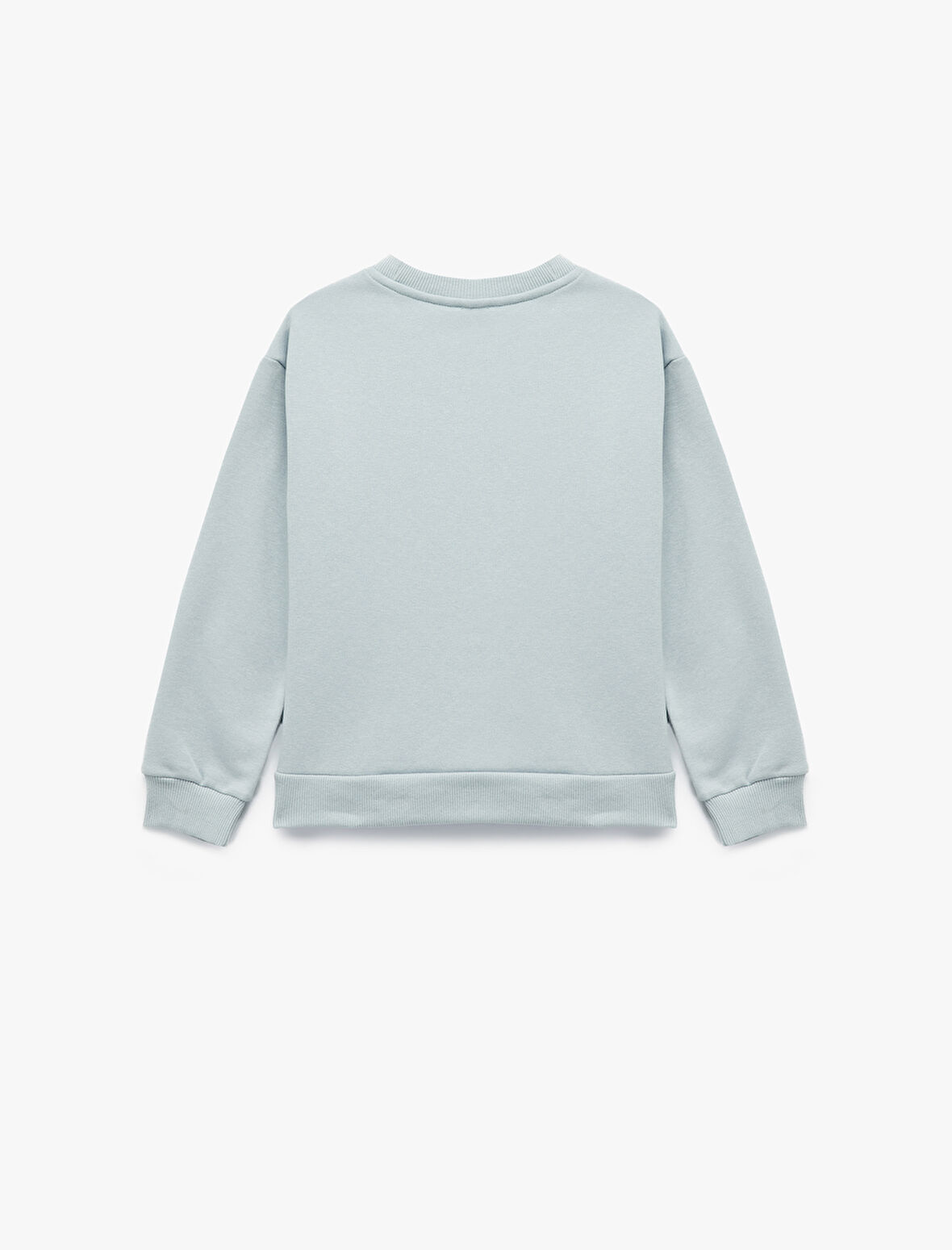 Uzun Kollu Bisiklet Yaka Şardonlu Baskılı Sweatshirt