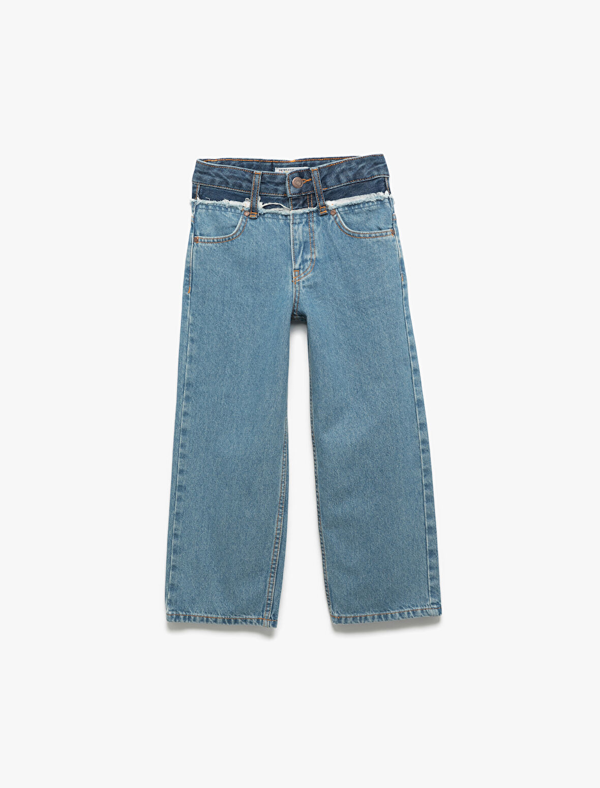 Pamuklu Cepli Denim Geniş Paça Pantolon