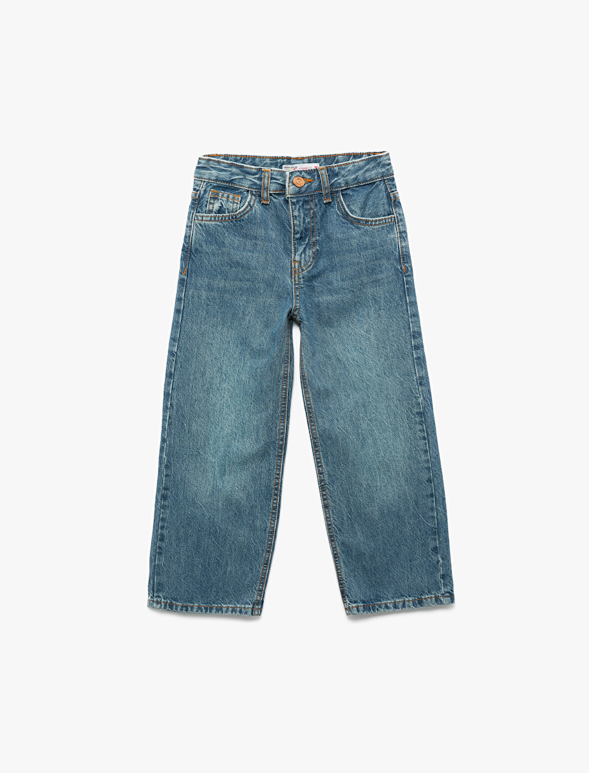 Pamuklu Cepli Straight Fit Denim Pantolon