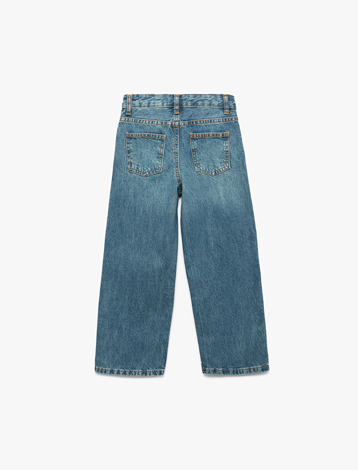 Pamuklu Cepli Straight Fit Denim Pantolon