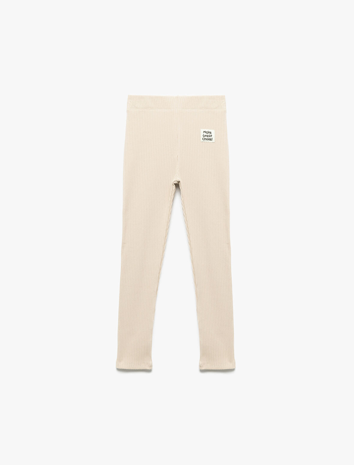 Pamuklu Kaşkorse Ribana Detaylı Bilek Boy Tayt