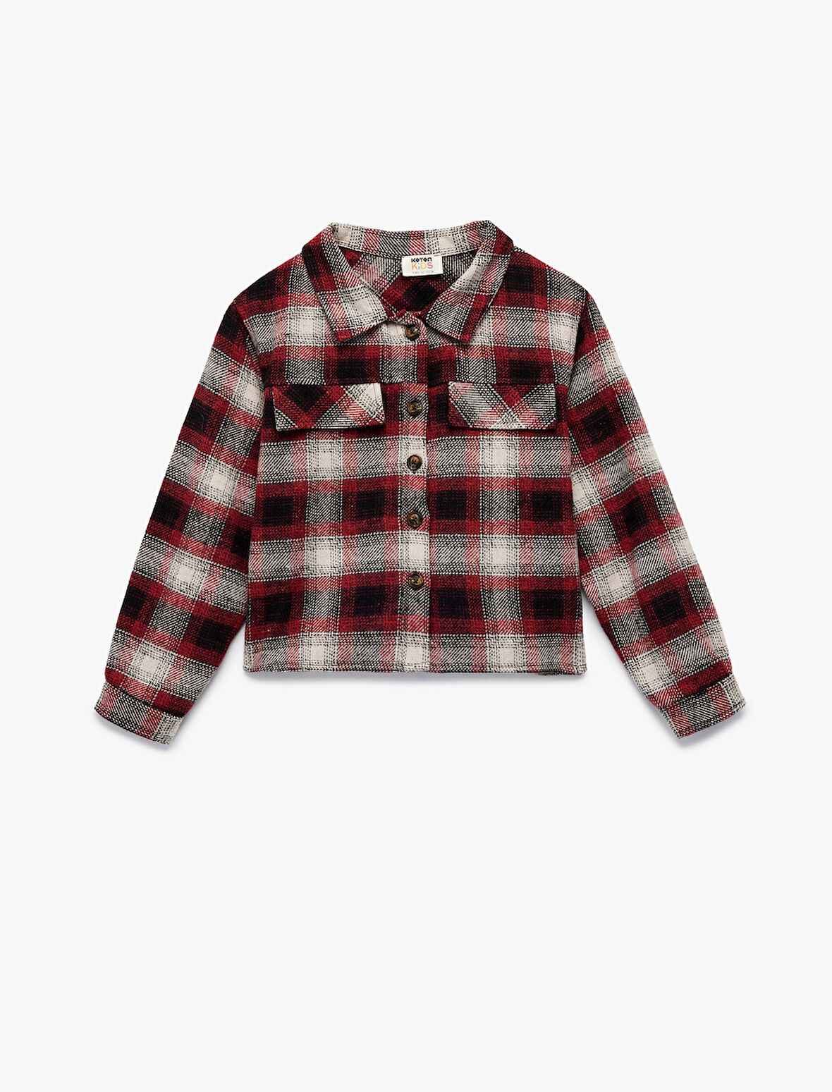 Ekose Desenli Uzun Kollu Gömlek Yaka Gömlek