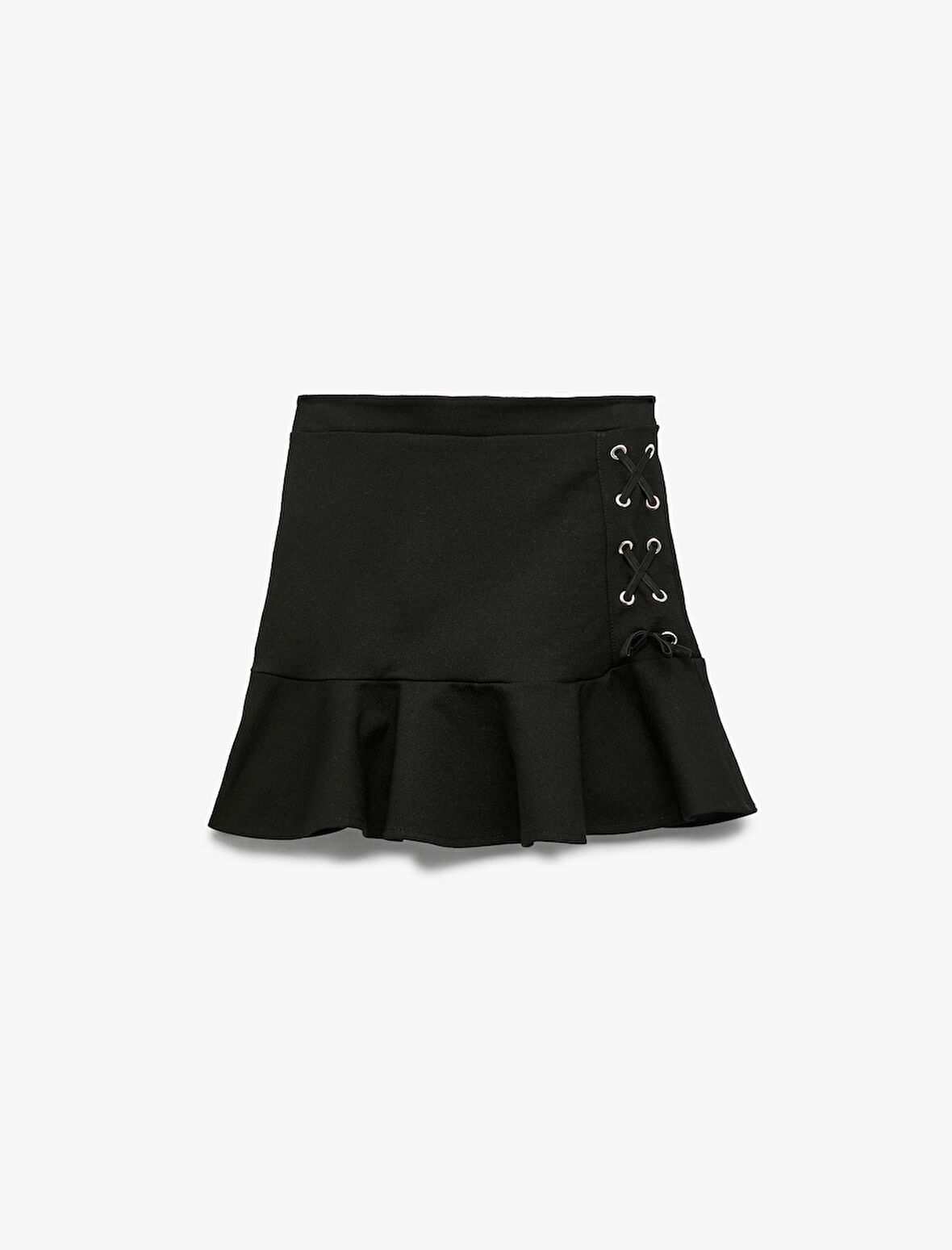 Bağlama Detaylı Viskon Karışımlı Volanlı Etek