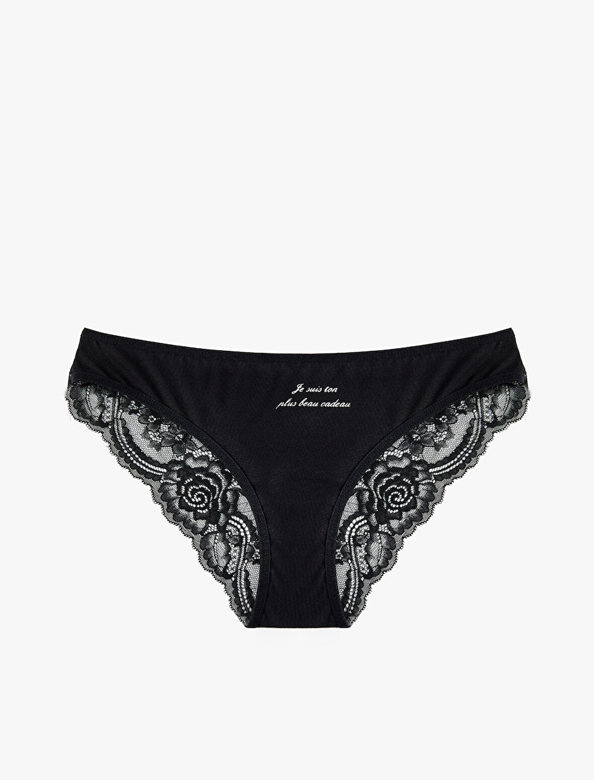 Arkası Dantel Detaylı Pamuklu Baskılı Brazilian Külot