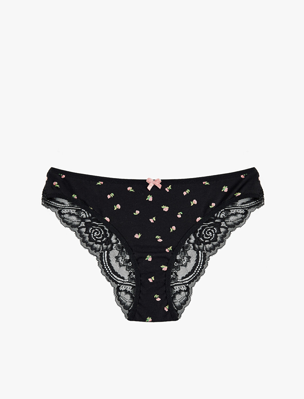 Pamuklu Arkası Dantel Detaylı Çiçekli Külot