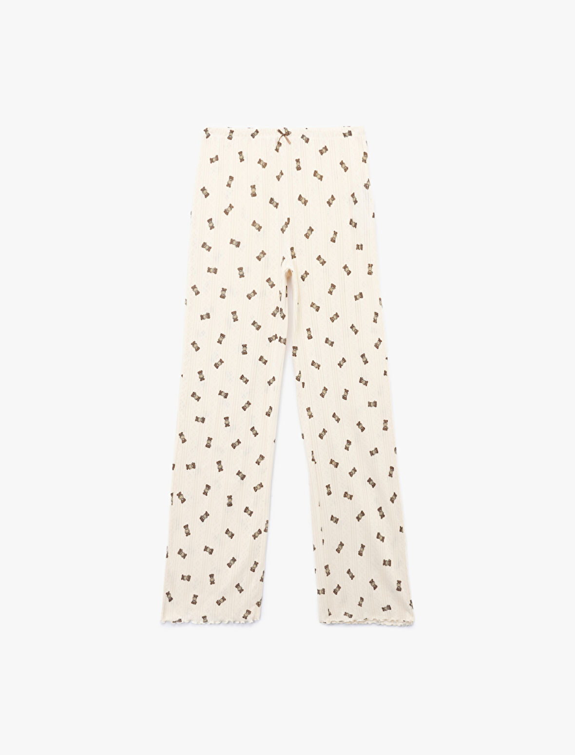 Pamuklu Rahat Kalıp Ayıcık Baskılı Pijama Altı