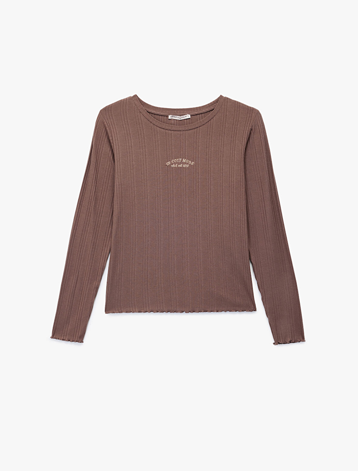 Uzun Kollu Bisiklet Yaka Modal  Pijama Üstü