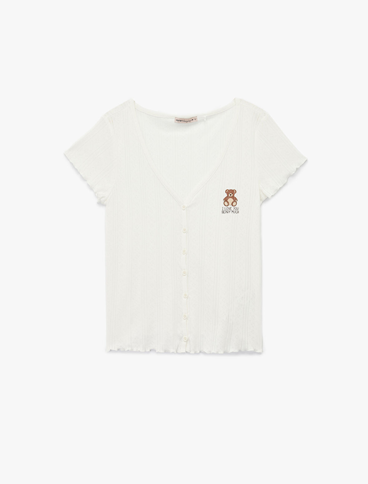 Pamuklu Kısa Kollu Düğmeli Pijama Takımı