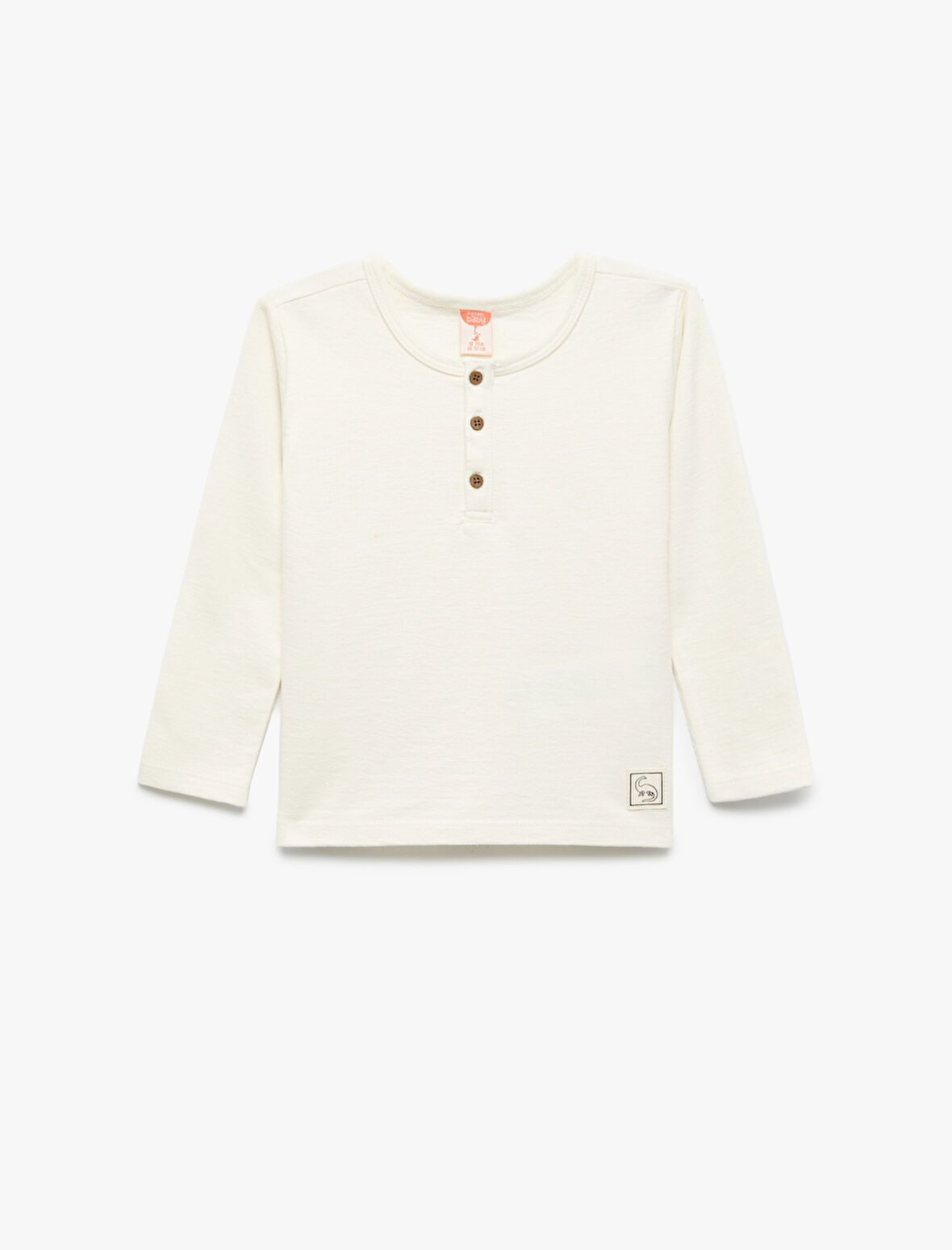 Pamuklu Uzun Kollu Düğmeli Tişört