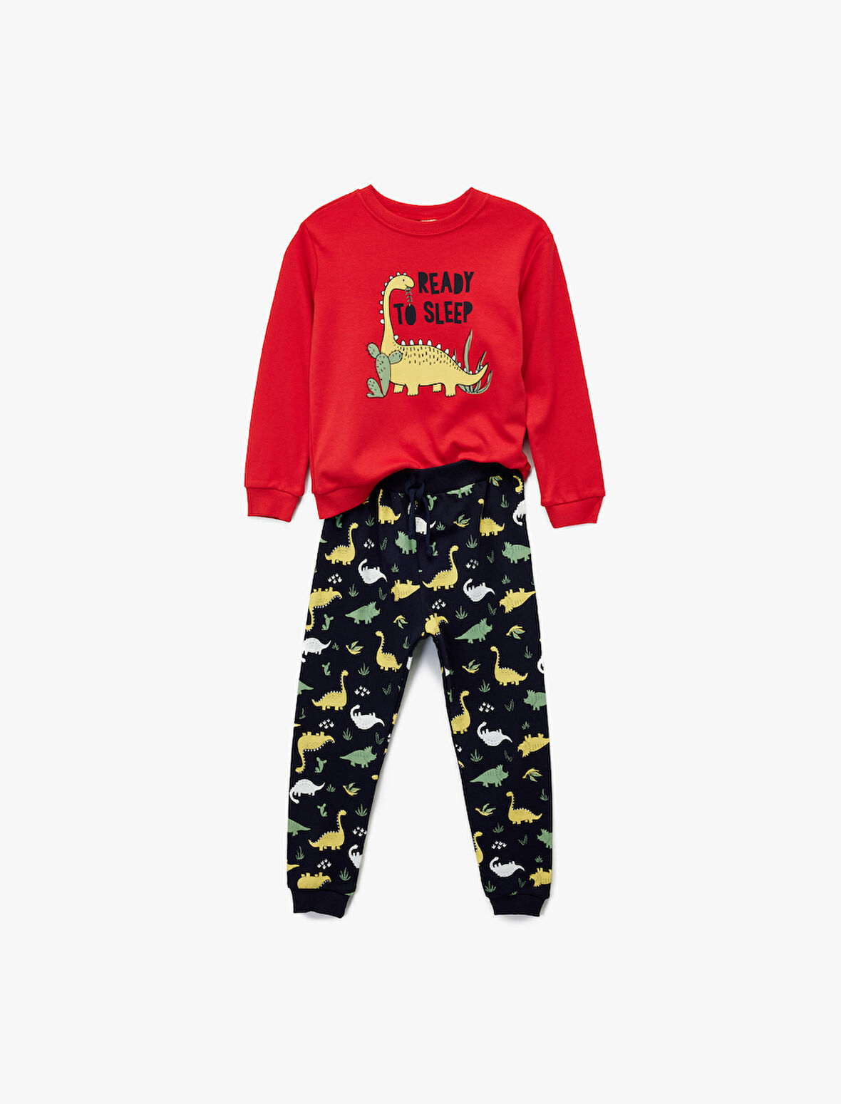 Dinozor Baskılı Pamuklu Eşofman Takımı