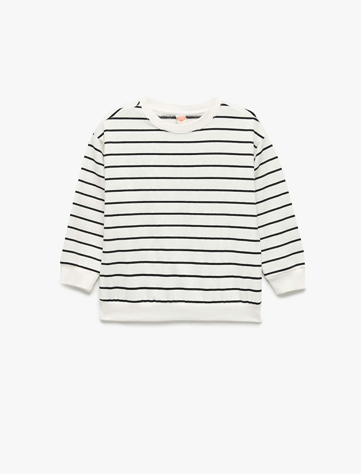 Şardonlu Uzun Kollu Bisiklet Yaka Sweatshirt
